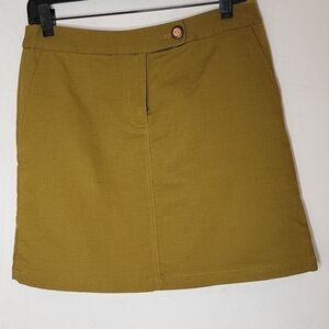 Anthropologie Vanessa Virginia Moss Green Skirt 100% Cotton Size 2